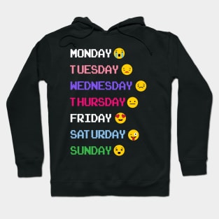 Days of the Week with Emoji Hoodie